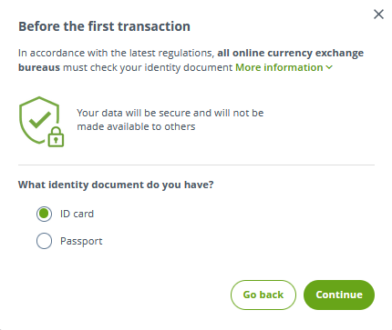 Payment method: standalone transfer