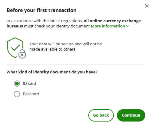 Payment method: standalone transfer