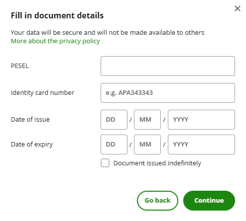 Complete the document details